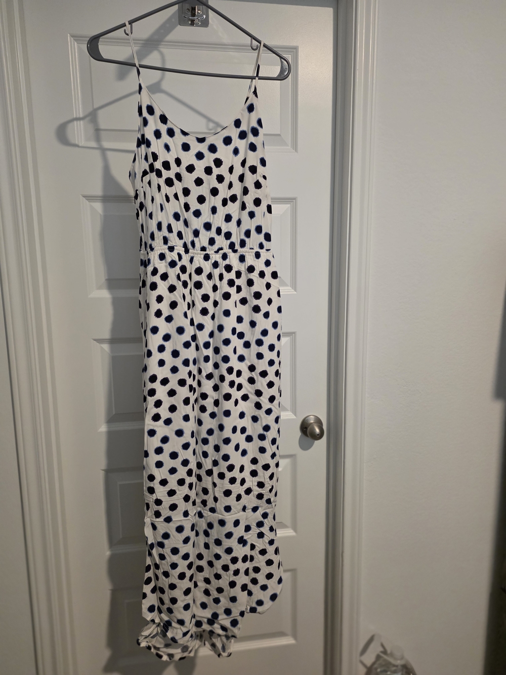 Old Navy White and Navy Polka Dot Dress